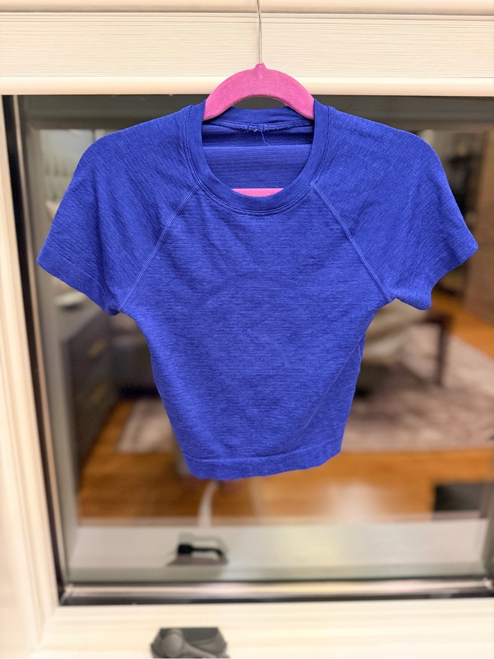 lululemon athletica Cobalt Blue Short Sleeve Crop Tee